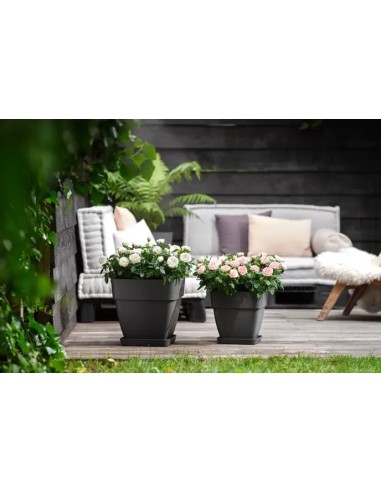 Maceta Vibia Campana Cuadrada 37 cm Antracita | Diseño Moderno y Funcional para Jardines e Interiores