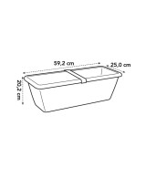 Jardinera Barna XL 60 cm Antracita | Maceta de Gran Capacidad para Exteriores e Interiores | Endanea Garden