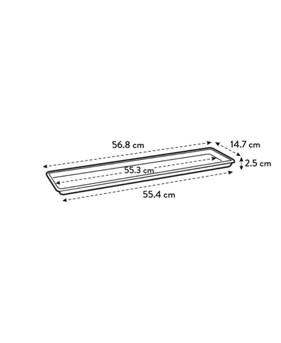 Plato GB Rectangular 60cm Terra  Complemento Ideal para Jardineras | Endanea Garden