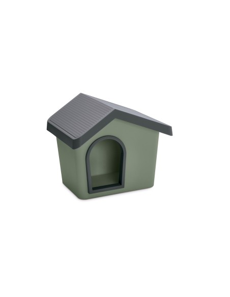 caseta zeus 50 verde perros pequeños gatos plástico reciclado refugio exterior interior ventilación fácil limpieza sostenible
