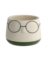 CERAMIC POT WITH GLASSES  10.5CM BLANCO
