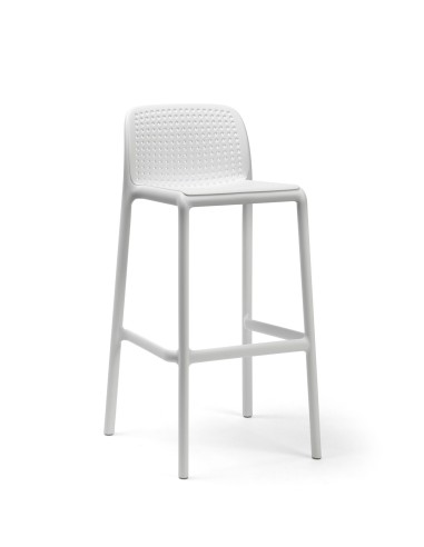 Taburete Lido Blanco Nardi  Diseño ligero y cómodo para exteriores

