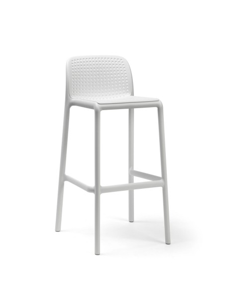 Taburete Lido Blanco Nardi  Diseño ligero y cómodo para exteriores

