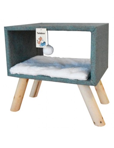 RASCADOR CONFORT CON JUGUETE COLGANTE GRIS-BEIGE TWINBEE