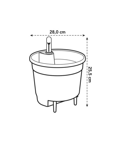 Hidrojardinera Insert 28cm Negro  Autorriego y Diseño Elegante para tu Jardín y Hogar

