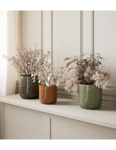 Maceta Jupiter 20cm Verde Agua  Moderna, funcional y con drenaje eficiente

