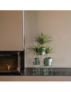 CUBREMACETAS PLUMA 17X15X30CM VERDE 2