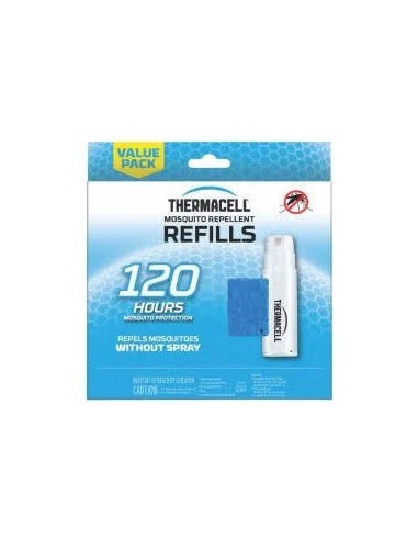 Recarga Thermacell 120h  Almohadillas repelentes y cartuchos gas para protección contra mosquitos

