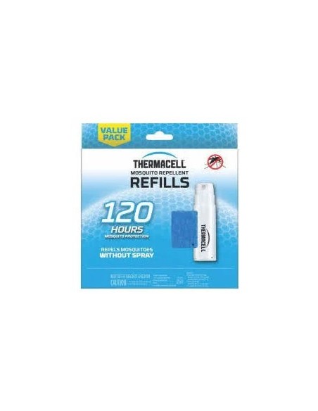 Recarga Thermacell 120h  Almohadillas repelentes y cartuchos gas para protección contra mosquitos

