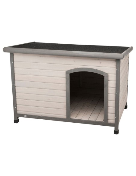 Caseta Perros Classic Madera de Pino Barnizada con Techo Impermeable Endanea Mascotas