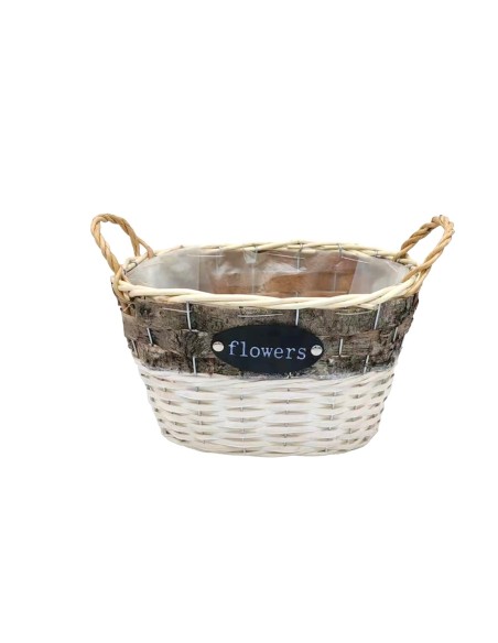 MACETERO ABEDUL/MIMBRE OVAL L