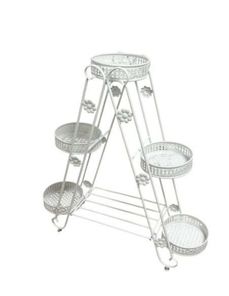 PEANA SOPORTE 5 MACETEROS PLEGABLE BLANCO