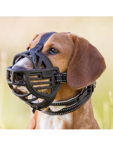 Bozal Flexible de Silicona Nylon Neopreno Negro Ajustable con Triple Cierre y Bandas Reflectantes