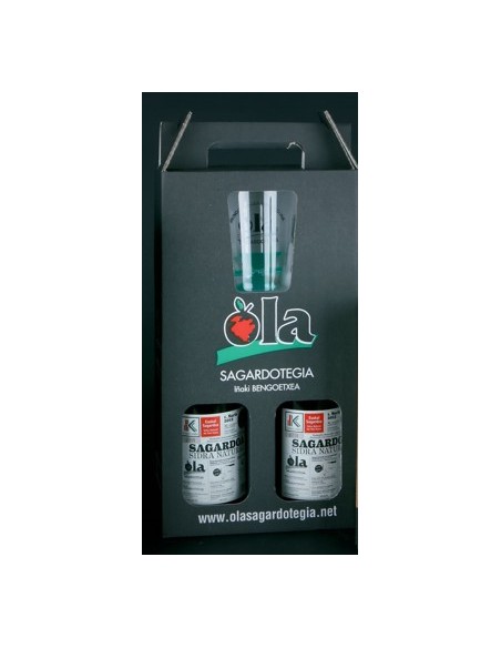 ESTUCHE 2 BOTELLAS SIDRA OLA D.O ECOLOGICA +VASO