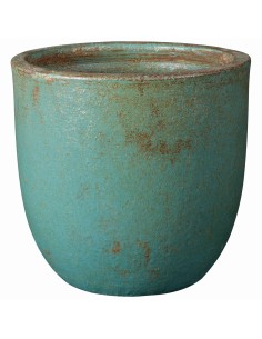 Maceta Bol Cyclades Turquesa 48 cm | Cerámica mediterránea para interior y exterior