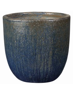 Maceta Bol Cyclades Azul 20 cm | Cerámica brillante para interior y exterior