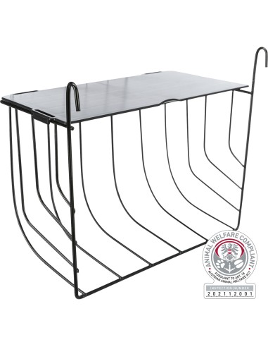 Porta Heno Colgante Negro 20x18x12 cm  Accesorio Práctico para Roedores y Conejos


