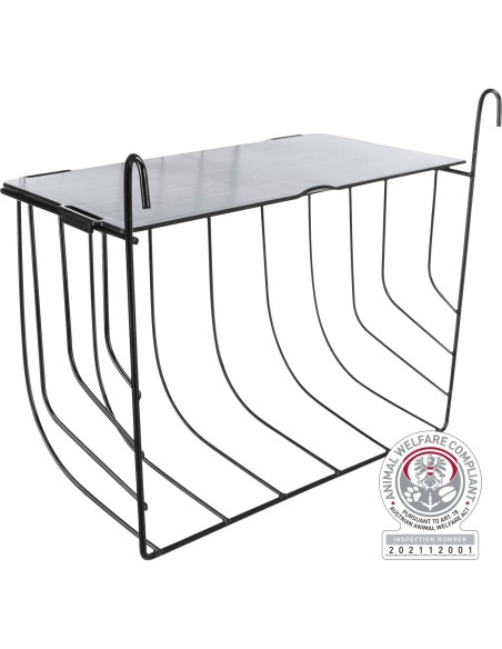 Porta Heno Colgante Negro 20x18x12 cm  Accesorio Práctico para Roedores y Conejos

