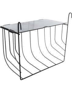 Porta Heno Colgante Negro 20x18x12 cm  Accesorio Práctico para Roedores y Conejos

 2