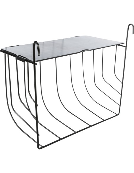 Porta Heno Colgante Negro 20x18x12 cm  Accesorio Práctico para Roedores y Conejos

