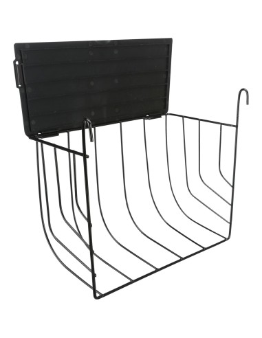 Porta Heno Colgante Negro 20x18x12 cm  Accesorio Práctico para Roedores y Conejos

