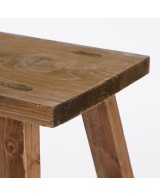 Taburete Marrón de Madera Reciclada 38x28.5x34cm - Mueble Rústico y Sostenible

