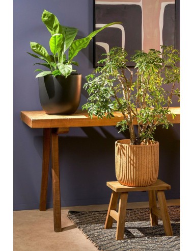 Taburete Marrón de Madera Reciclada 38x28.5x34cm - Mueble Rústico y Sostenible

