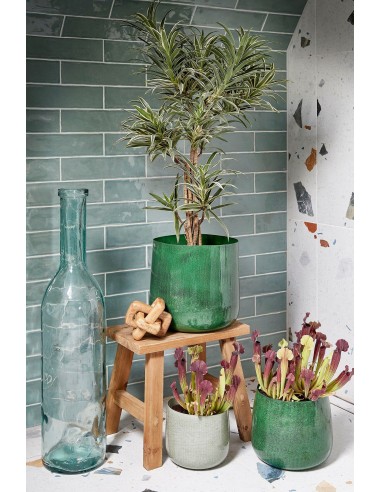 Taburete Marrón de Madera Reciclada 38x28.5x34cm - Mueble Rústico y Sostenible

