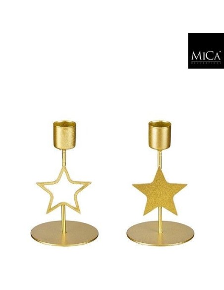 Portavelas Estrella Oro 11.5 cm | Decoración Navideña Elegante y Festiva