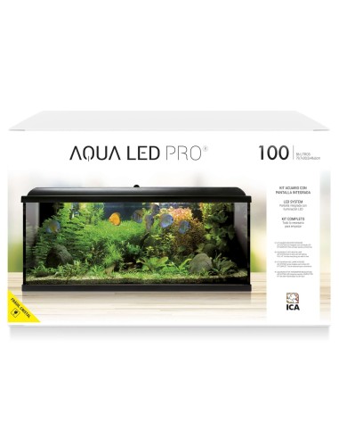 Kit AQUA LED PRO 100 Negro - Acuario de 100L con Iluminación LED y Filtro | Endanea Garden