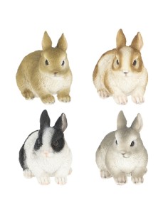 Conejo Enano Decorativo 9x14.3x12.3cm Realista para Hogar y Jardín