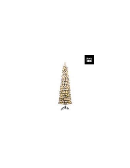 Pino Charlton Pilar LED 160 cm Verde Escarchado con 160 Luces Blanco Cálido | Decoración Navideña