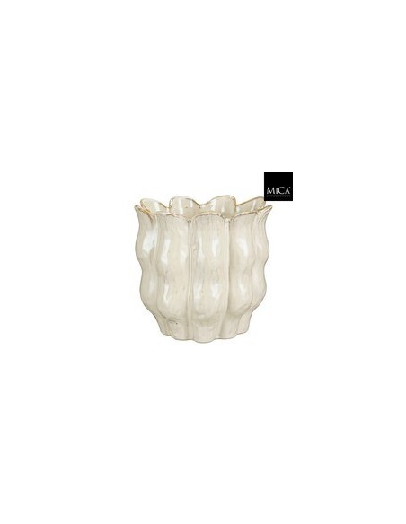 Jarrón Lola Blanco 24x25 cm | Diseño Moderno y Minimalista | Endanea Garden