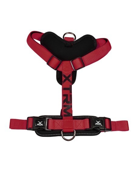 Arnés X-TRM Cronos Neon Flash Rojo/Negro 25mmx60-100cm para perros medianos y grandes | Endanea Mascotas