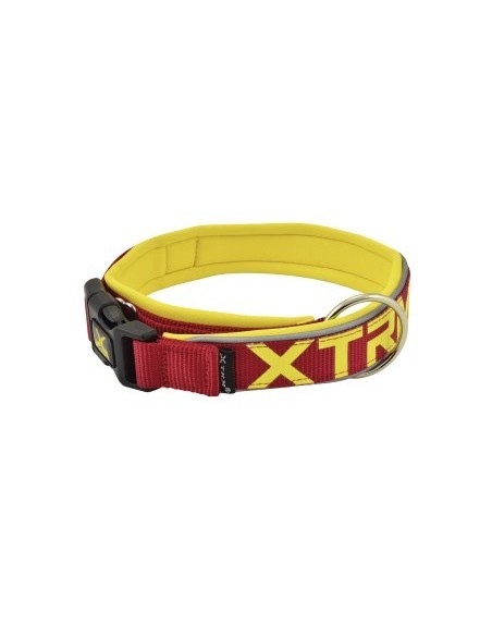 Collar X-TRM Neon Flash Rojo 25mmx45-55cm  Seguridad y Visibilidad para Perros Medianos y Grandes
