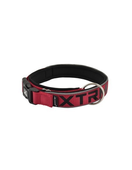 Collar X-TRM Neon Flash Rojo/Negro 15mmx28-35cm | Seguridad y Visibilidad para Perros Pequeños