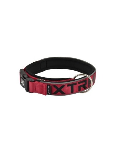 Collar X-TRM Neon Flash Rojo/Negro 20mmx35-45cm | Visibilidad y Comodidad para Perros Medianos