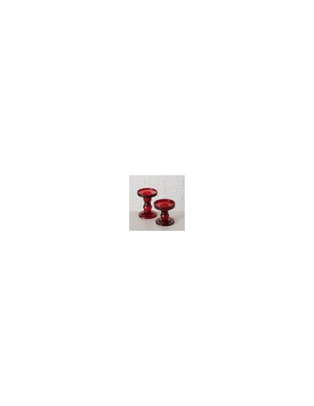 Portavelas Matar Cristal Lacado Rojo 11 cm | Decoración Elegante y Moderna