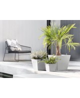 Tiesto ROTERDAM 30 White Grey  Maceta Moderna y Resistente para Interior y Exterior

