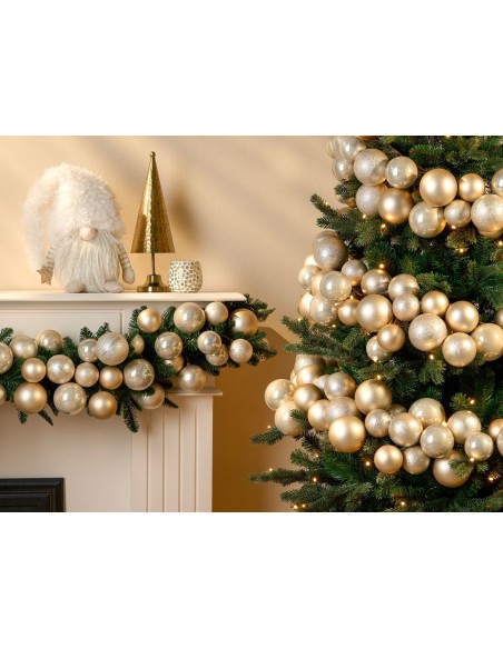 Guirnalda L180cm Crema para decoración navideña elegante y versátil