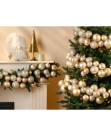 Guirnalda L180cm Crema para decoración navideña elegante y versátil