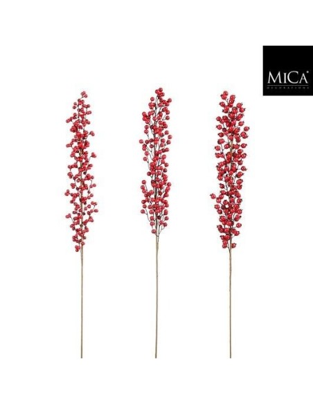 Bayas Ramas Rojas Surtido L120cm Decoración Natural Navideña