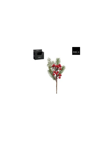 Rama de Piñones Roja 25 cm Decoración Navideña Natural y Festiva