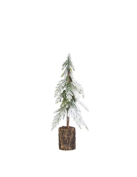 Pino Verde Escarchado 38 cm Decoración Navideña Compacta