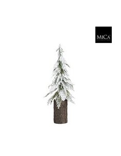 Pino verde escarchado 55 cm decoración navideña elegante y compacta