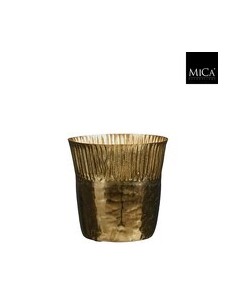 Maceta Xavier Redonda Oro 15x15 cm Decorativa para Plantas Pequeñas