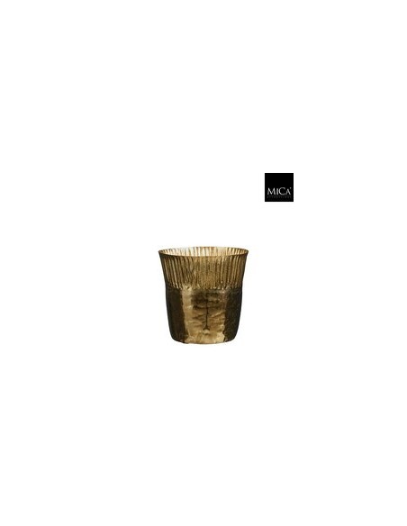 Maceta Xavier Redonda Oro 15x15 cm Decorativa para Plantas Pequeñas