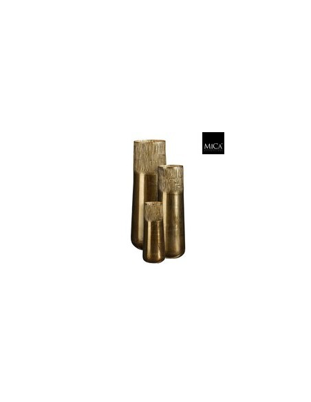 Maceta XAVIER Redonda Oro H65xD21cm para Interior y Exterior | Endanea Garden