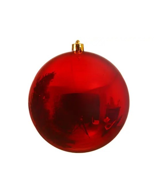Bola de Navidad Roja 25 cm Adorno Grande y Brillante para Decoración Navideña