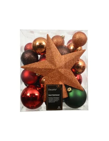 Bola Navideña D8cm Mix de colores variados para decoración festiva